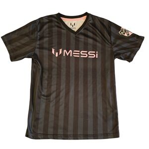Messi Collection Kids Soccer Jersey XL 18 Black Pink Striped Inter Miami Style